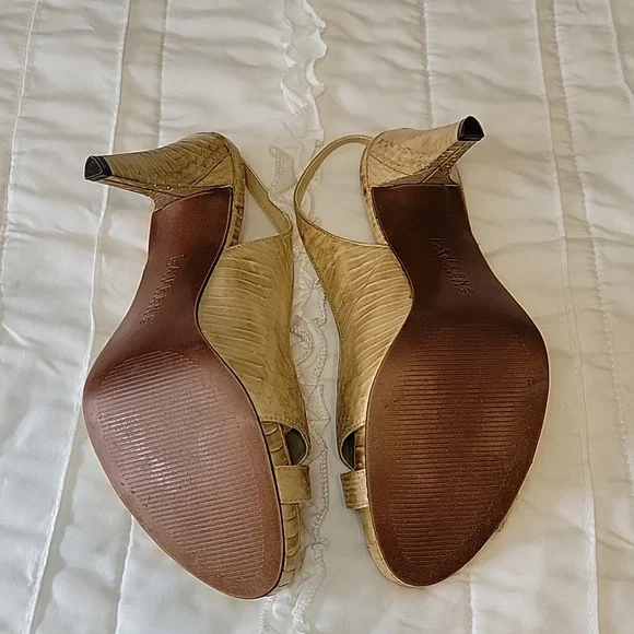 Ralph Lauren Peep Toe Sandals with Heels Tan Color size 8 - Picture 4 of 11